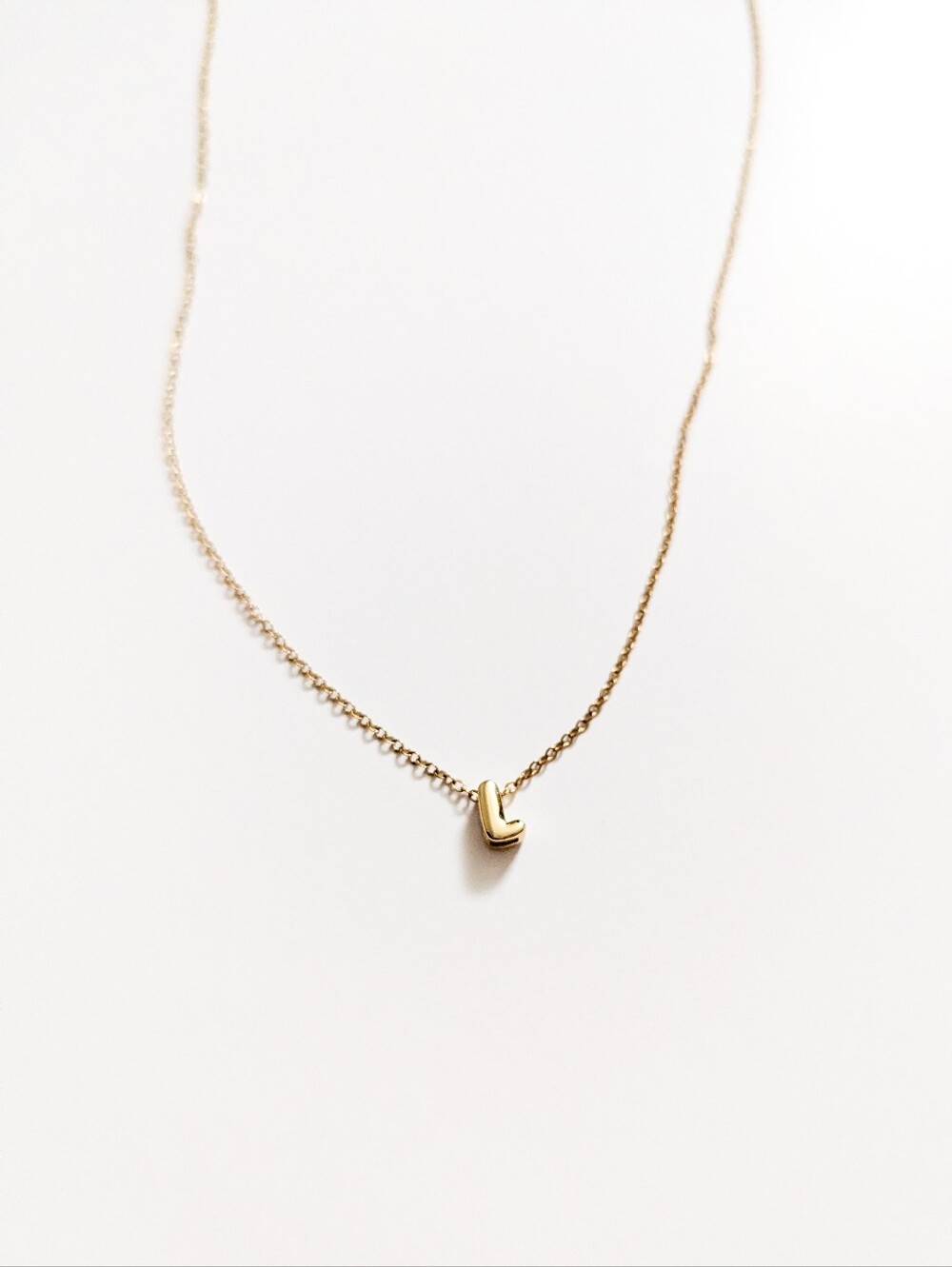 Tiny Bubble "L" Initial Letter Pendant Gold-plated Necklace